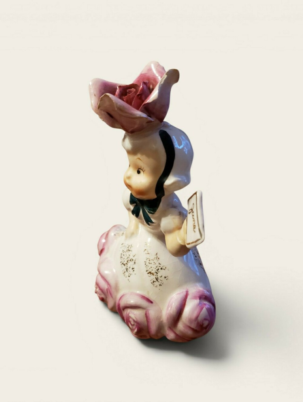 1956 Napco June Flower Girl Figurine 1C1931 - Repaired Hand - Japan Kitsch - Picture 2 of 6
